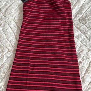 Red and Black Striped Dress. Topshop